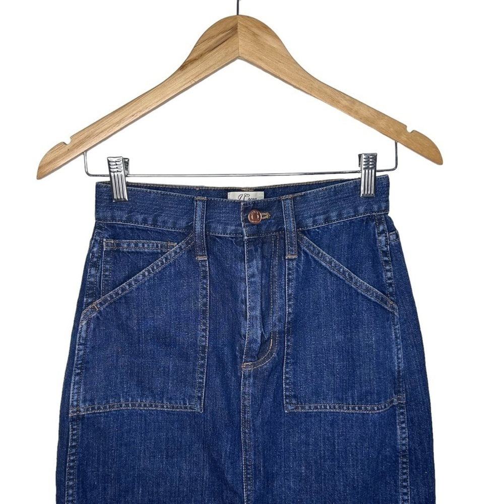 J.CREW Austin Wash Front Slit Denim Pencil Midi 100% Cotton Skirt Women’ Size 24 - Picture 6 of 12